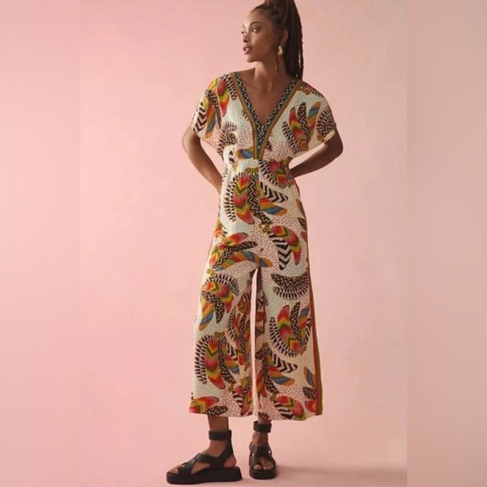 Anthropologie Farm Rio safari jumpsuit NWT Size Xs